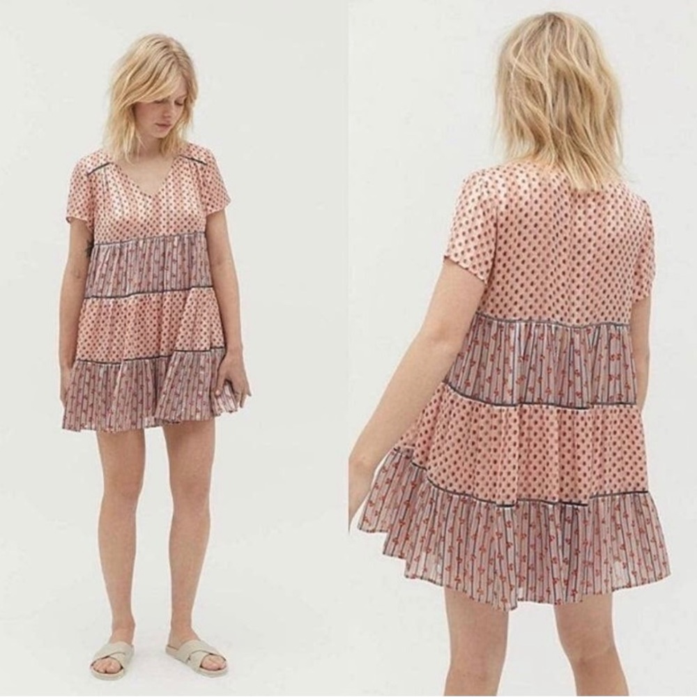 NWOT Urban Outfitters Pippa Chiffon Tiered Babydoll Dress